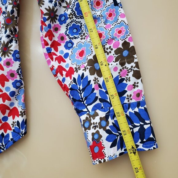 Talbots Classic Casual Button Down Shirt Floral Happy Forest Print Women's Small - Picture 10 of 12